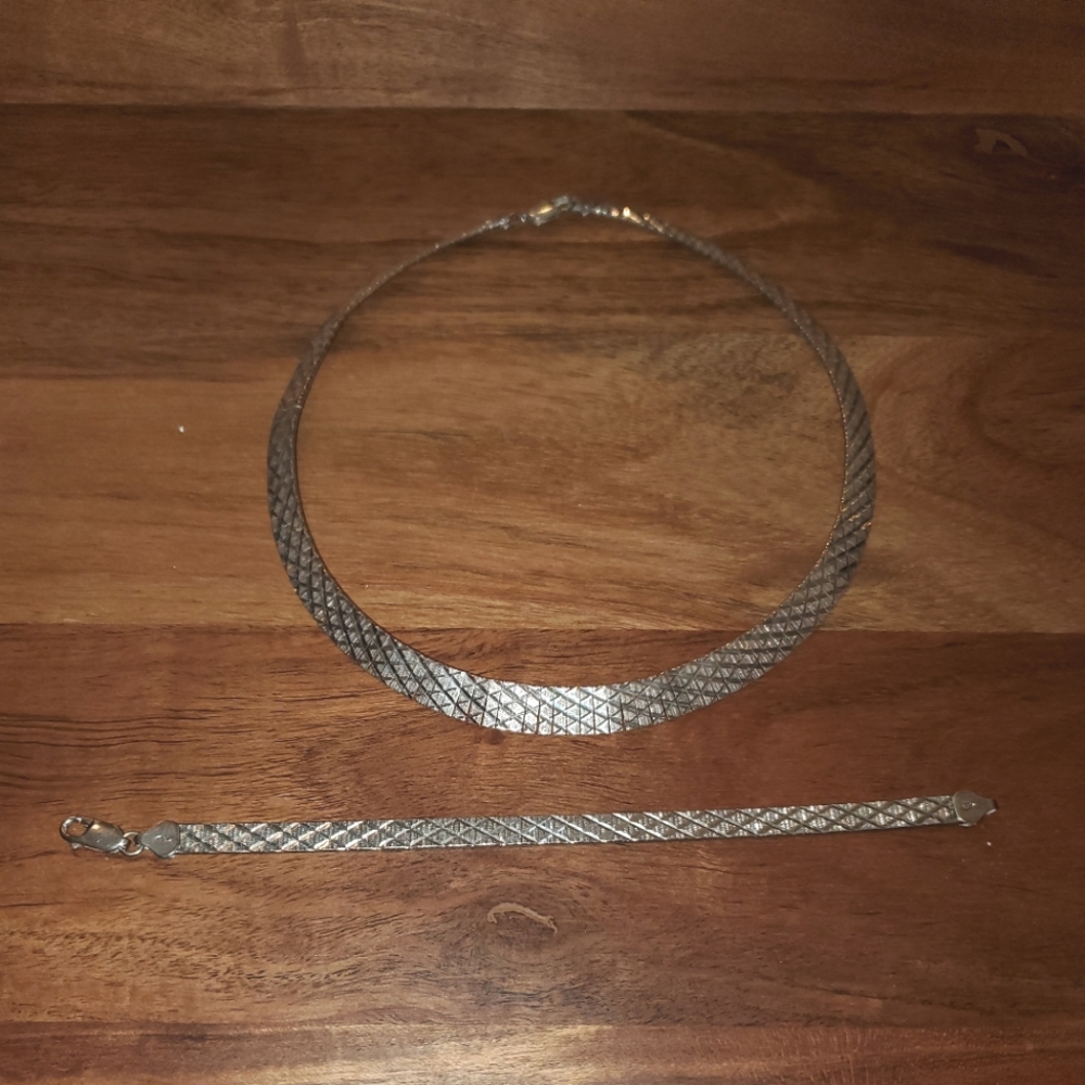 Italy 925 silver necklace and bracelet set